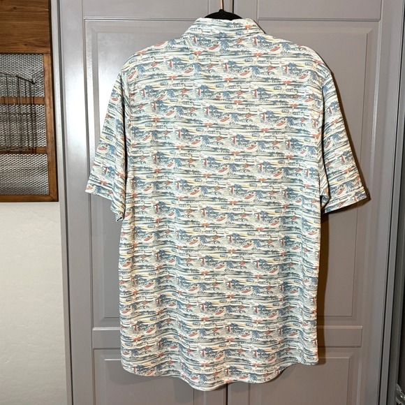 Age of Wisdom Mens Modal Tropical Surf Print Short Sleeve Button Shirt, Blue, XL - Picture 4 of 10